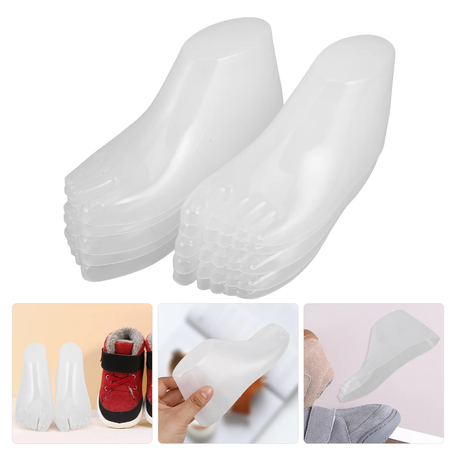 5 Pairs Shoe Stretcher Sandals Plastic Feet Models Display Kids Shoes Stands Shaper Mannequin Socks Children Pvc Baby Filler