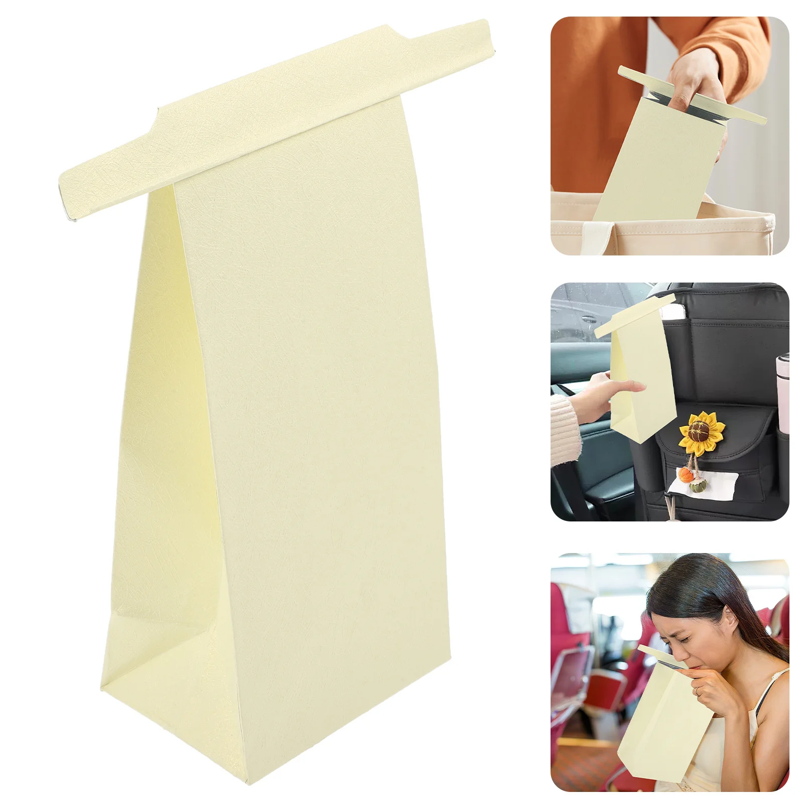 

10Pcs Paper Vomit Bags Portable Airplane Car Motion Sickness Travel Trash Garbage Bags Carsickness Vomit Bag Garbage Bag