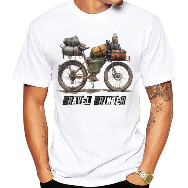 Bikepacking Retro Tops Mountain Fixed Gear Bicycle Cyclist T-Shirt Men Short Sleeve Road Bike Sport Lover White Casual Boy Tees