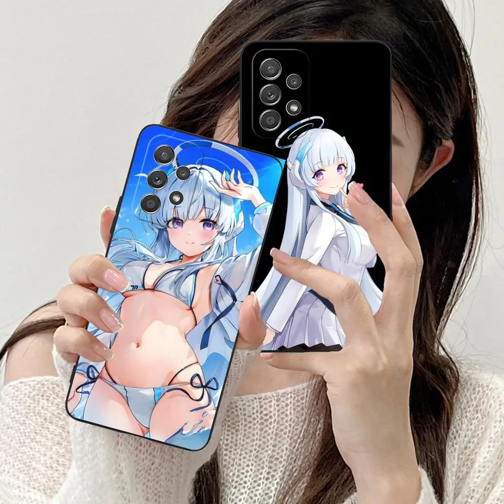 الأزرق الأرشيف Ushio Noa قضية الهاتف لسامسونج غالاكسي M55 54 42 35 34 33 32 23 22 15 14 13 12 F55 5G غطاء ملون جميل