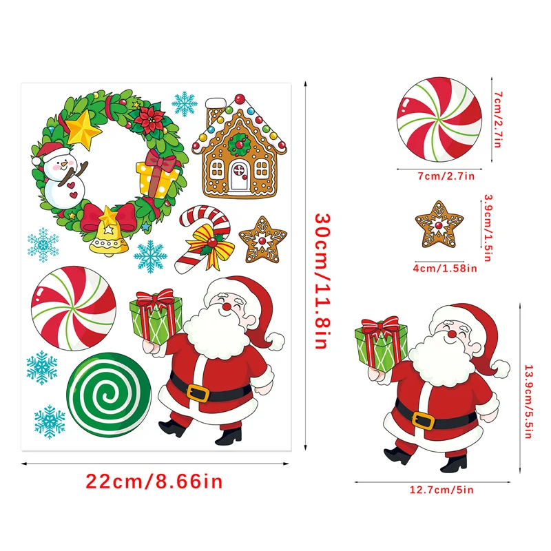 Funny Christmas Puzzle Stickers Cartoon Santa Claus DIY Decoration Toys Stickers Creative Wall Decoration Stickers Gifts