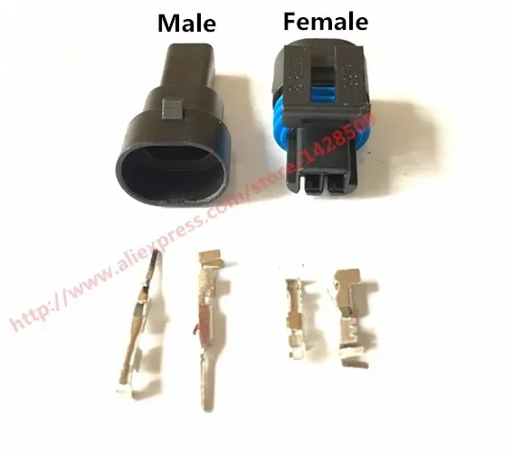 1 Set GM 2 Pin Female And Male Auto Sensor Connector  Automotive Plug Socket 12162195 12162193
