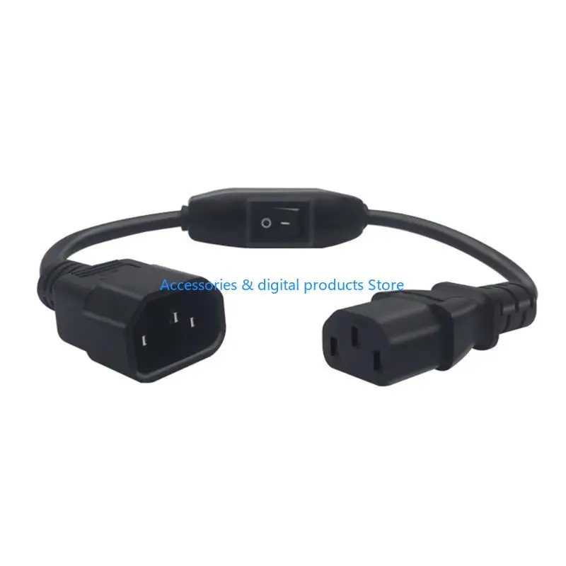 77JD Power Cord with Switches C14 to C13 12inch 250V 10Amp PDU Extension Cable for Laptops Electronics Computer