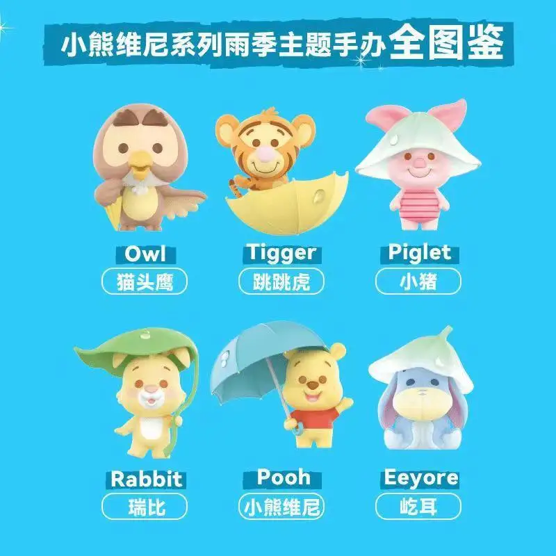 

Miniso Winnie The Pooh Series Rainy Season Theme Figurine Blind Box Disney Cartoon Ornament Gift