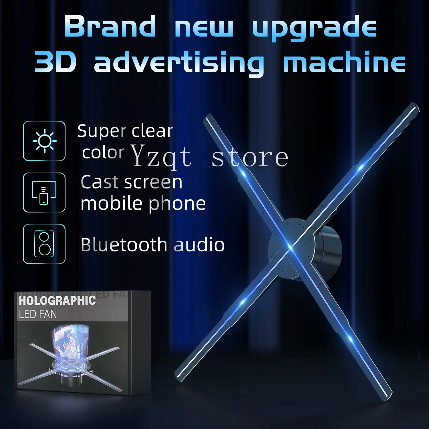 

Holographic projector Wifi 3D display aerial imaging led logo holographic light 3D fan wall mounted advertising machine