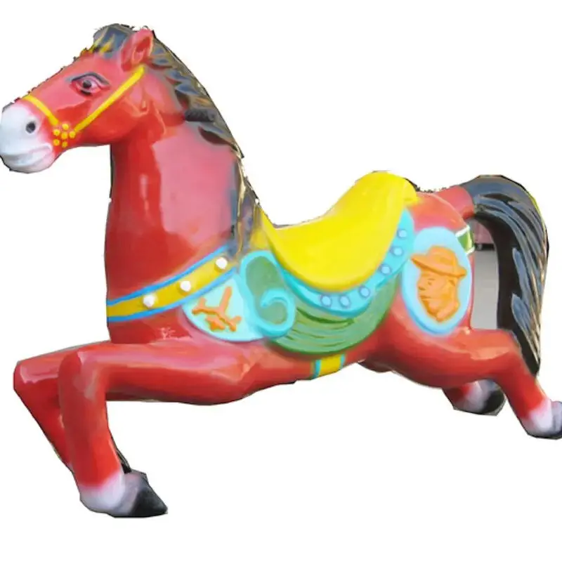 High-quality Small Outdoor Single Carousel Horse with Glass Fiber Reinforced Plastic Safe for Shopping Mall Usepromote sales