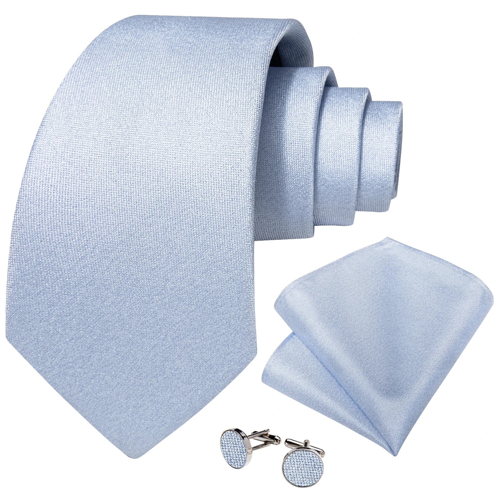 New Classic Solid  Ties for Men 8cm Business Wedding Party Neck Tie Handkerchief Cufflinks Accessories Gift for Husband