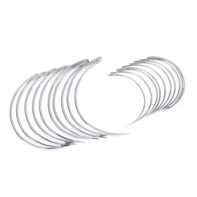 6/10 Stück chirurgisches Nahtwerkzeug, langlebiges Metall, 1/2-Ecknadel, Doppel-Augenlid, wissenschaftliches DIY-Zubehör – Detail 4