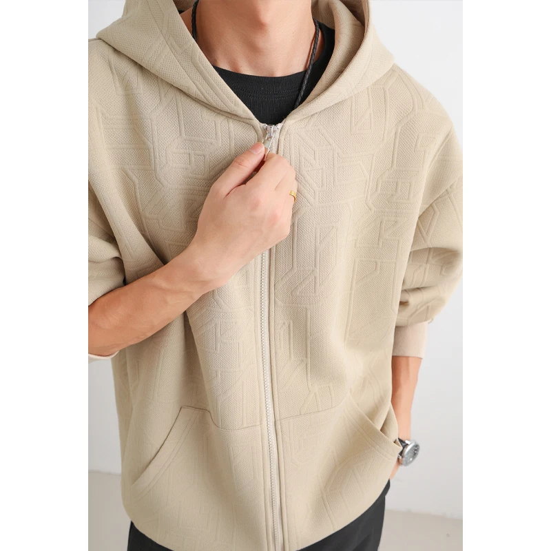 

Jacket Mens 2025 Fall New Hooded Jacket Streetwear Trendy Outerwear Innovative Fabric Casual Coat Urban Style Lightweight