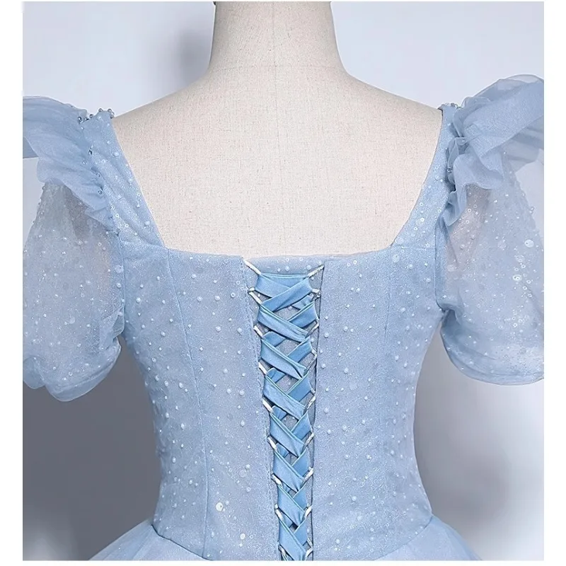 فستان سهرة نسائي شبكي متلألئ جديد عصري وراقي، فستان نخب الزفاف، فستان امتحان فني لأداء حفل الكبار