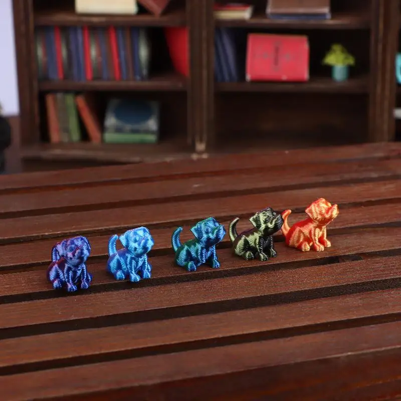 

10/20 шт. 3D-печатные миниатюрные фигурки собак и животных, рождественские микро-украшения