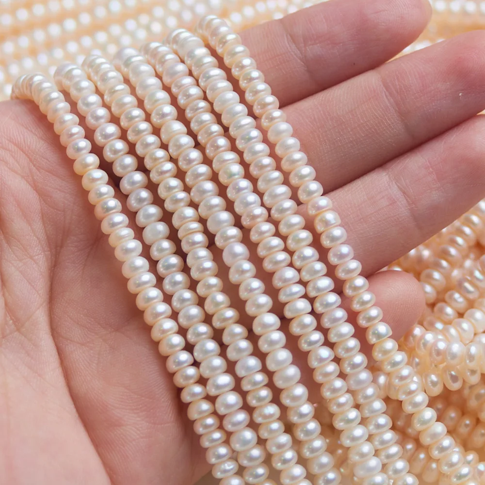 

Flat and Round Freshwater Pearl Beads 3-4mm Length 36cm /2piece