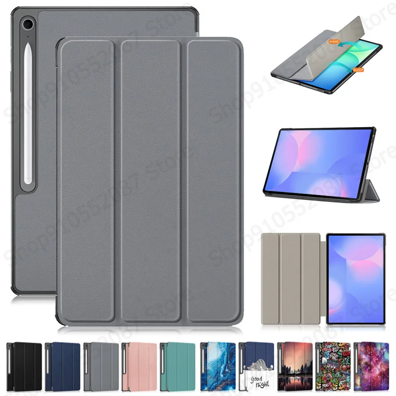 

Чехол для Samsung Galaxy Tab S10 FE Plus 13,1 дюйма, тройной кожаный чехол с подставкой, жесткий смарт-чехол для Galaxy Tab S10 Fe Plus + чехол X620 X626B