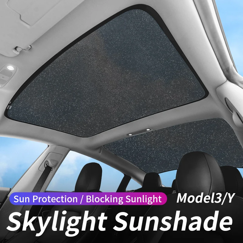 

For tesla model 3 2019-2022 2023/model Y Glass roof Sunshade Front Rear Sunroof Skylight Blind Shading Net sunroof sunshade