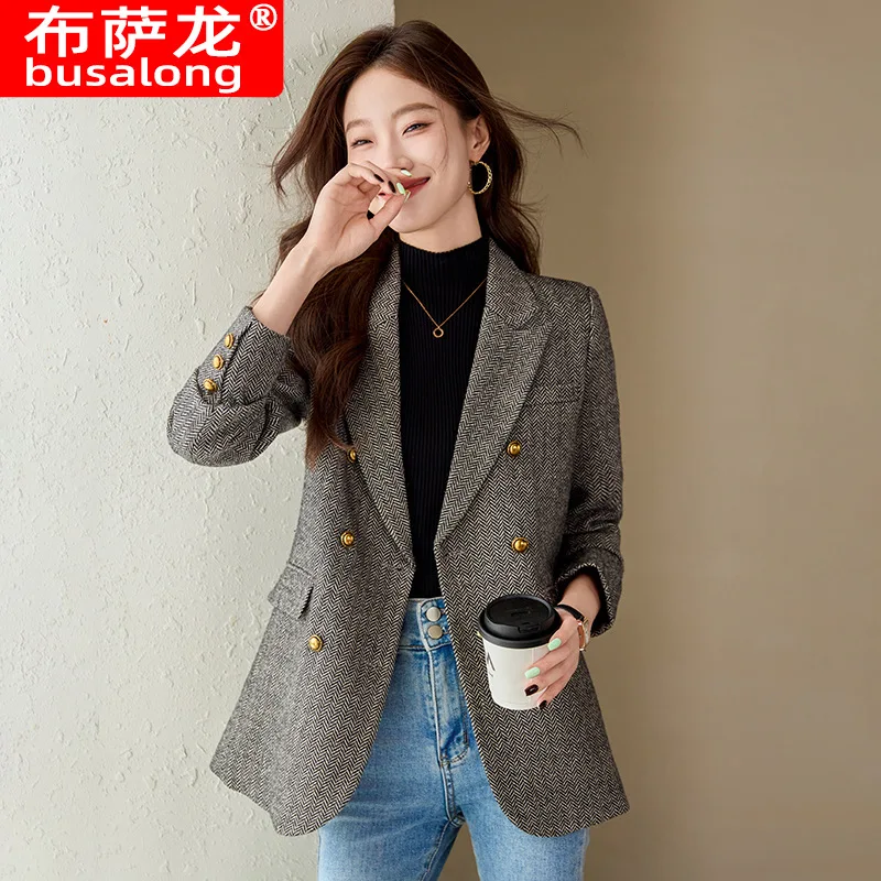 2025New Stylish Fashion Suit Casual Women's Long Sleeve Professional Blazer Formal Jacket Workwear1316