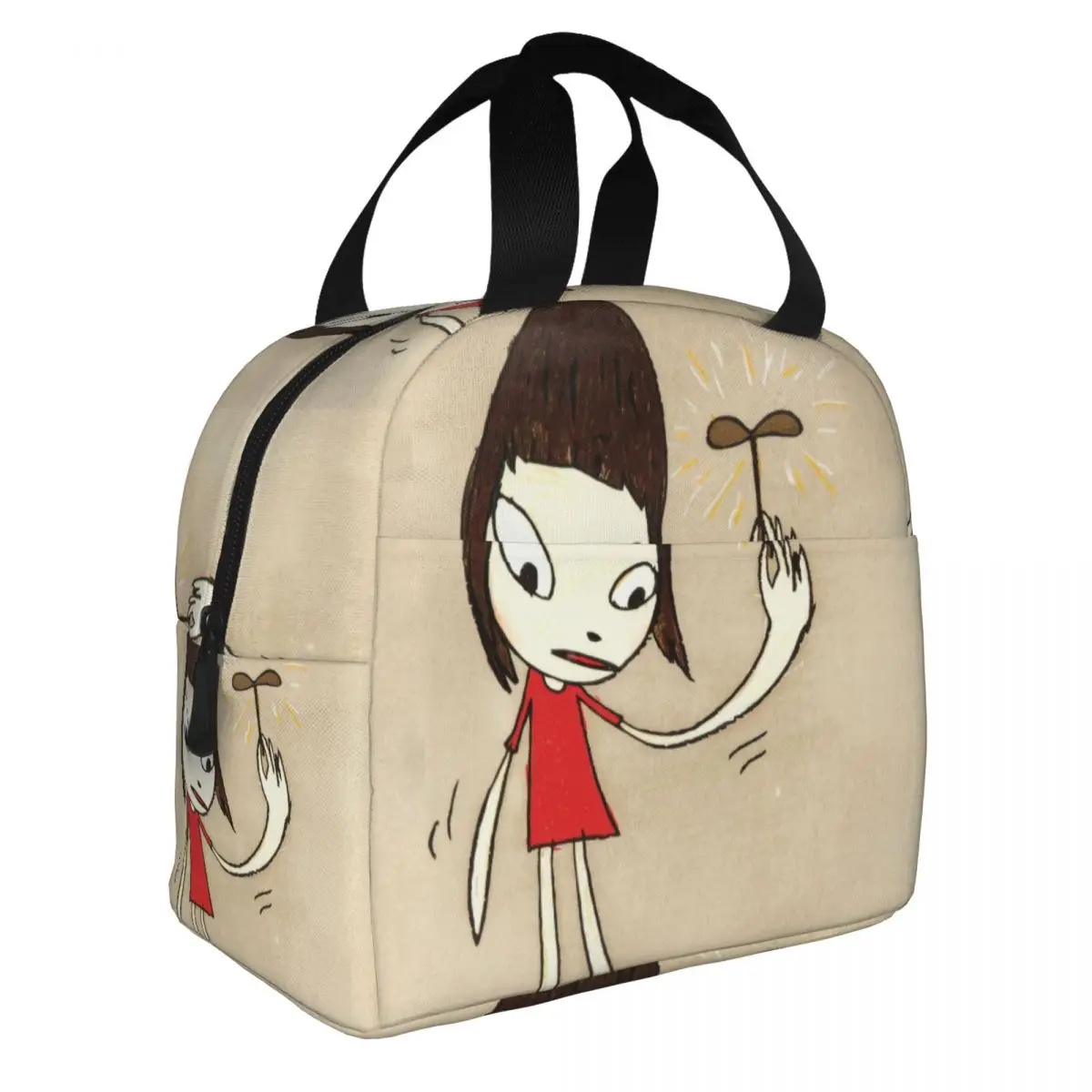 Custom Yoshitomo Nara My Little Treasure Resuable Lunch Boxes for Women Leakproof Cooler Thermal Food Insulated Lunch Bag