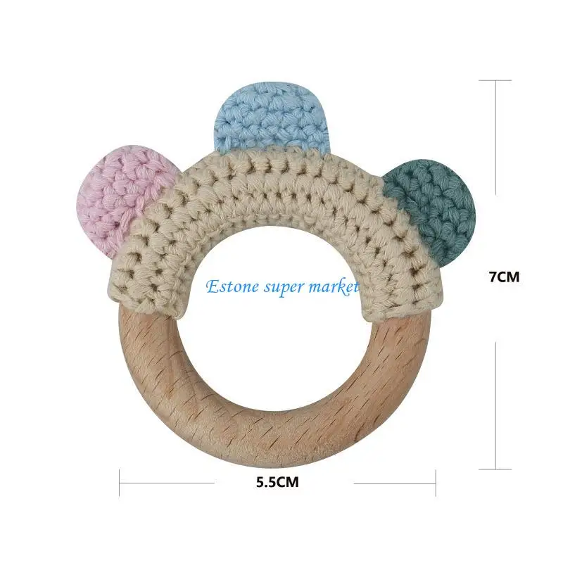 090B الكروشيه الحيوان الطفل حشرجة الجرس العروة حلقة التسنين التسنين لتخفيف الآلام محبوك ديناصور دمية الرضع النوم لعبة 2 قطعة