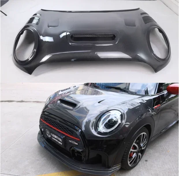 New！ For BMW MINI Cooper F55 F56 2014-2023 Real Carbon Fiber Bonnet Front Engine Hood Vent Cover