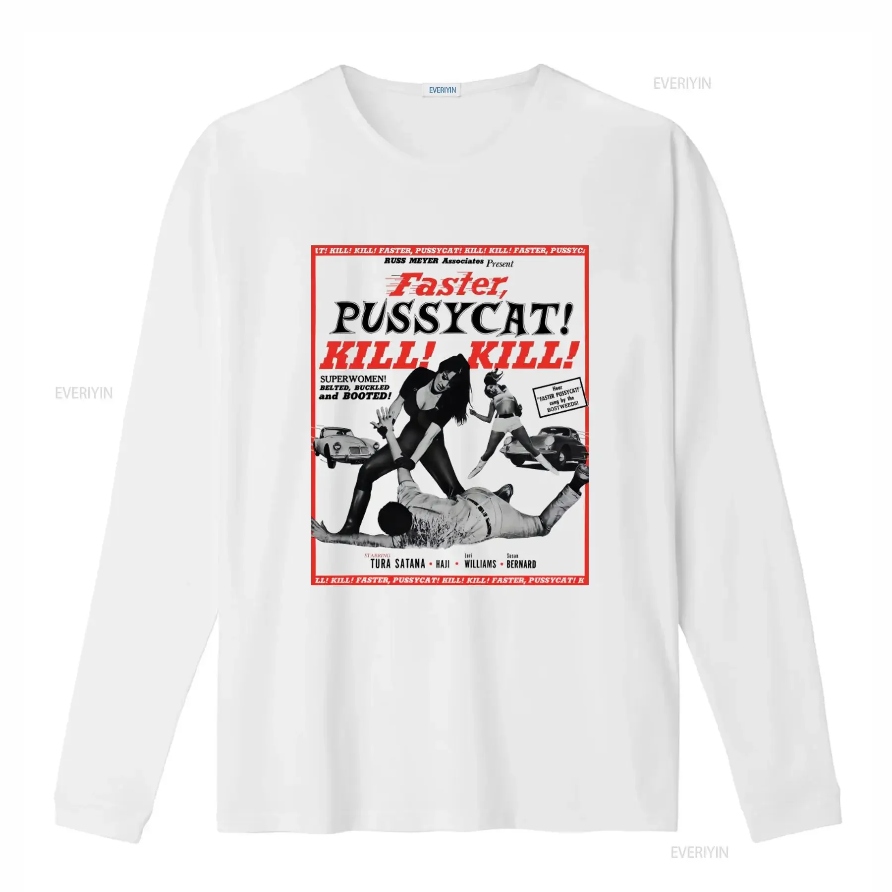Faster Pussycat Kill Movie Poster T Shirt Vintage Retro Design Superwomen Belted Buckled Booted vintage Washed designer clothes