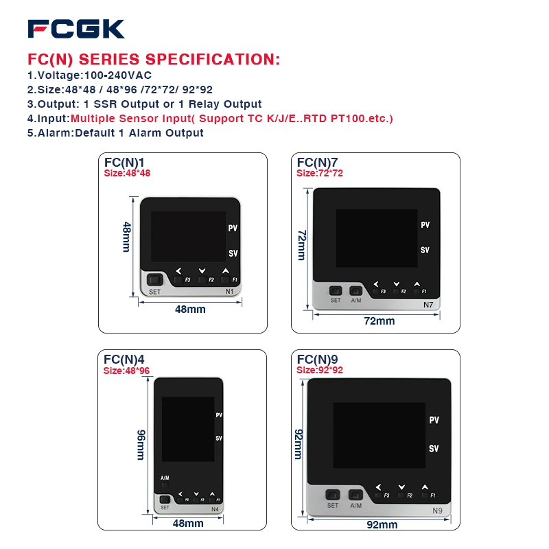 LCD Universal Input Tc Rtd Analog Input Pid On/off Temp Temperature Controller with Ssr and Relay Output Customizable RS485 - view 4