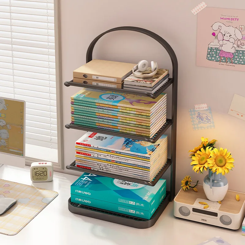 AOLIVIYA Subject Classification Shelf Student Desktop Book Storage Shelf Desk A4 File Organizing Artifact Layered Bookshelf