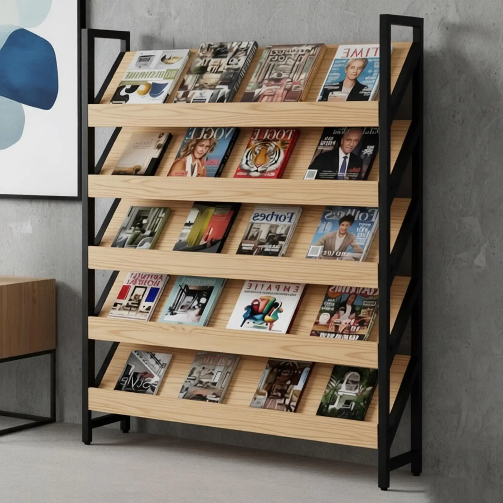 Brochure Stand,5/6layer Brochure Display Stand Floor,Modern Magazine Display Shelves,Vertical Magazine Shelves for