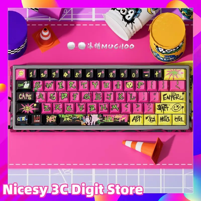 

Graffiti Madman Series Theme Keycaps Original High PBT Mechanical Keyboard PC Gaming Keyboard Gift Customized Keycaps 146 keys
