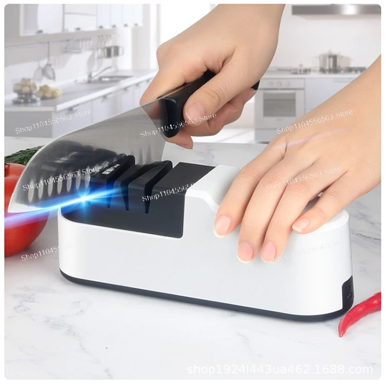 Automatic Electric Knife Sharpener Compact & Fast Charging for Home Kitchen Use