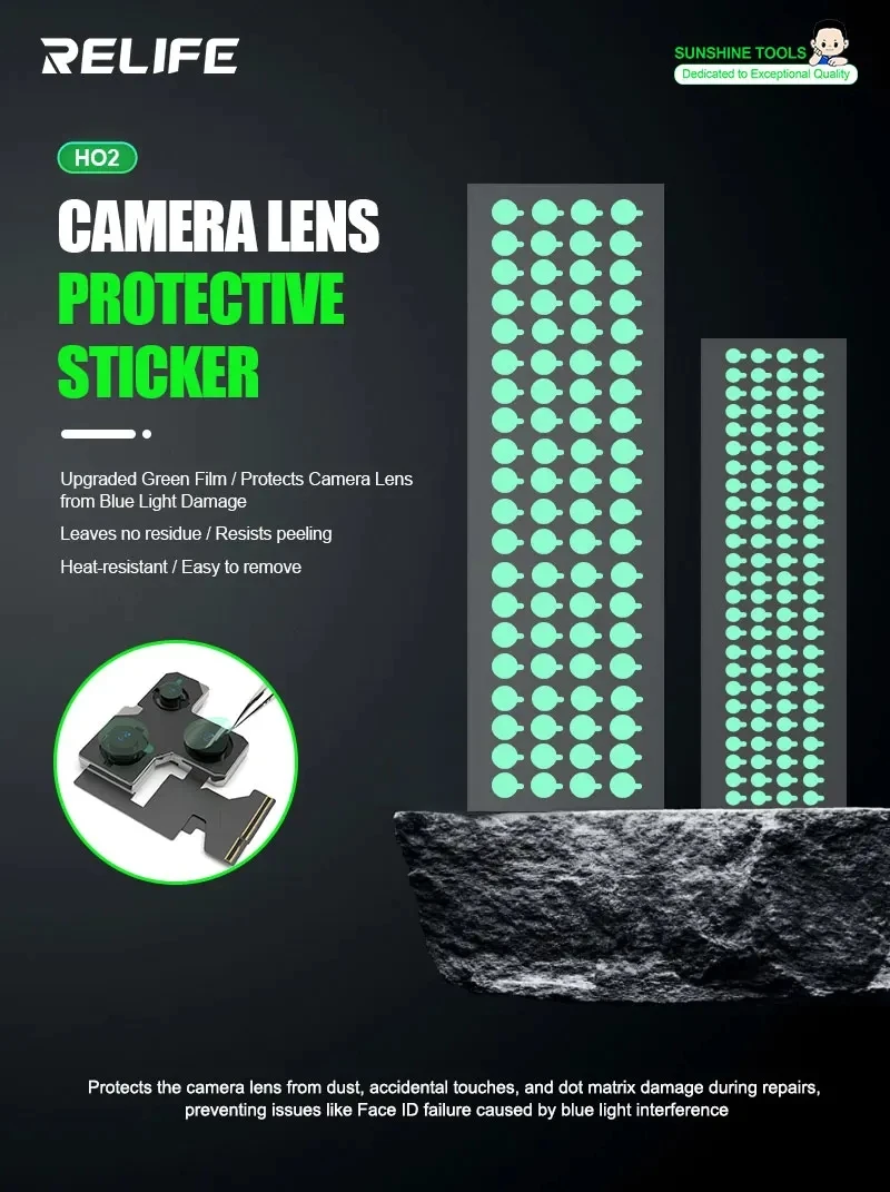 

RELIFE HO2 Camera Lens Protective Sticker for Mobile Phone Heat-resistant Easy to Remove Blue Light Camera Protection Adhesive