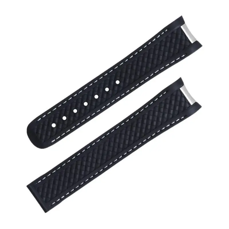 HAODEE 20mm 21mm Fluorous Rubber Watch Band For Omega Strap AQUA TERRA 150M AT150 Ultra Light Worldtimer 43mm 41mm Fold Clasp