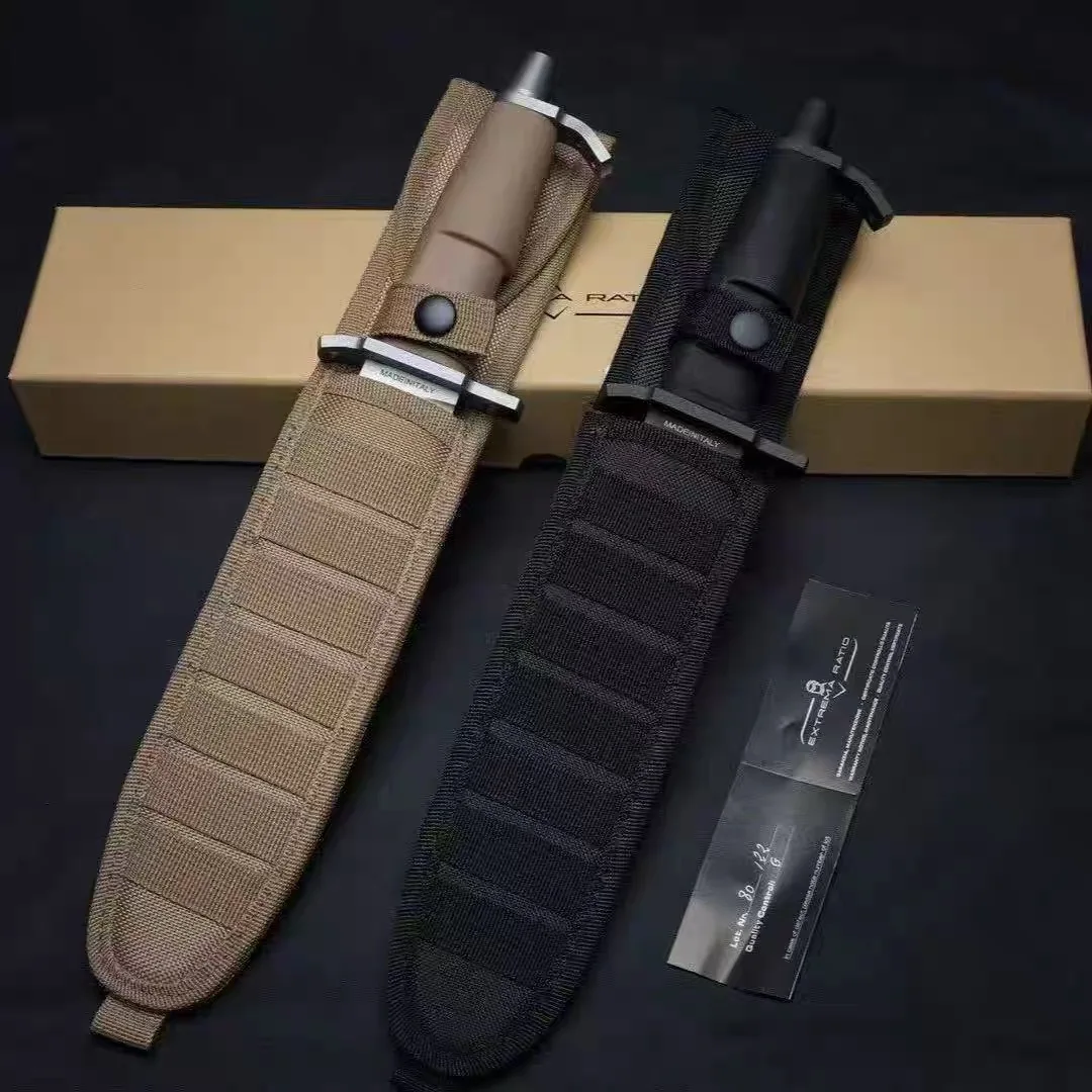 EXTREMA RATIO - Pisau Taktis Lurus Survivor, Alat darurat untuk berkemah dan mendaki gunung, pemotong tali pancing