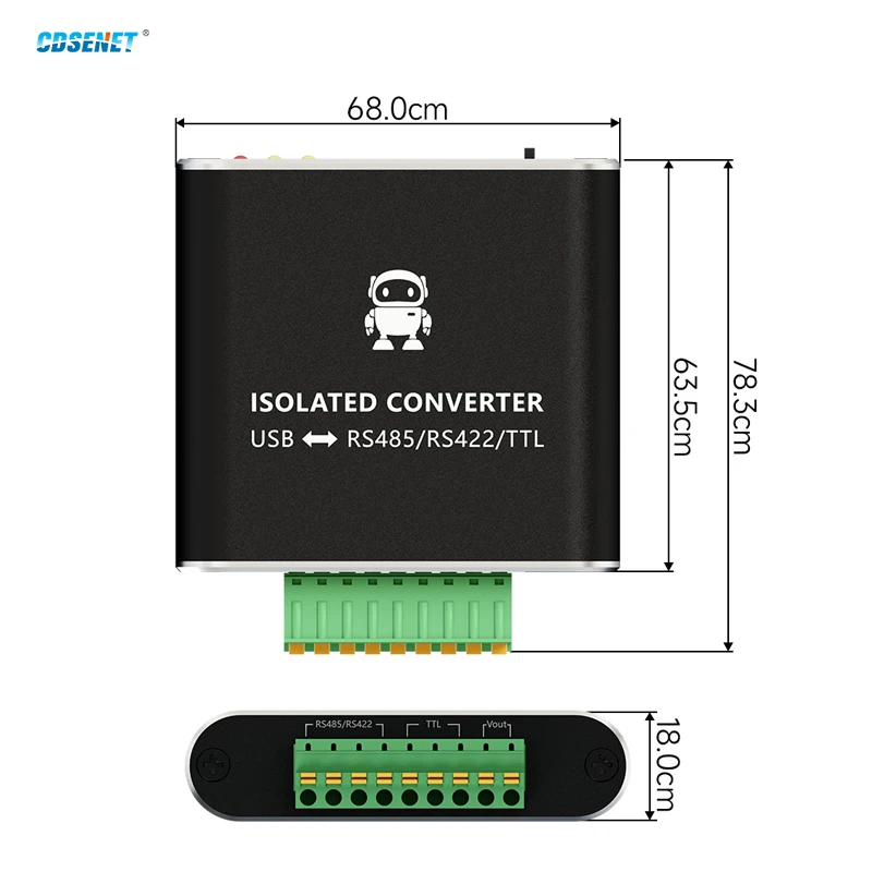 USB-to-Serial Converter Supports USB to TTL/RS485/232/422 E810-U16 E810-U17 Series Industrial-Grade DC 5V 3/6/12Mbps
