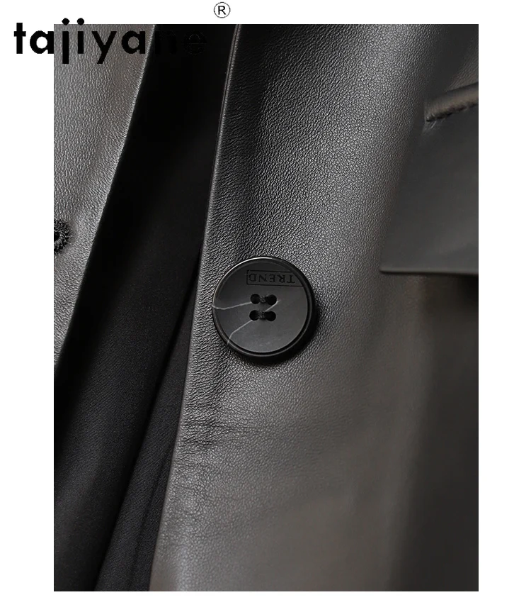 Tajiyane High-End-Mantel aus echtem Schaffell, Damenbekleidung, 2023, Frühling und Herbst, kurze einreihige Echtlederjacke für Damen