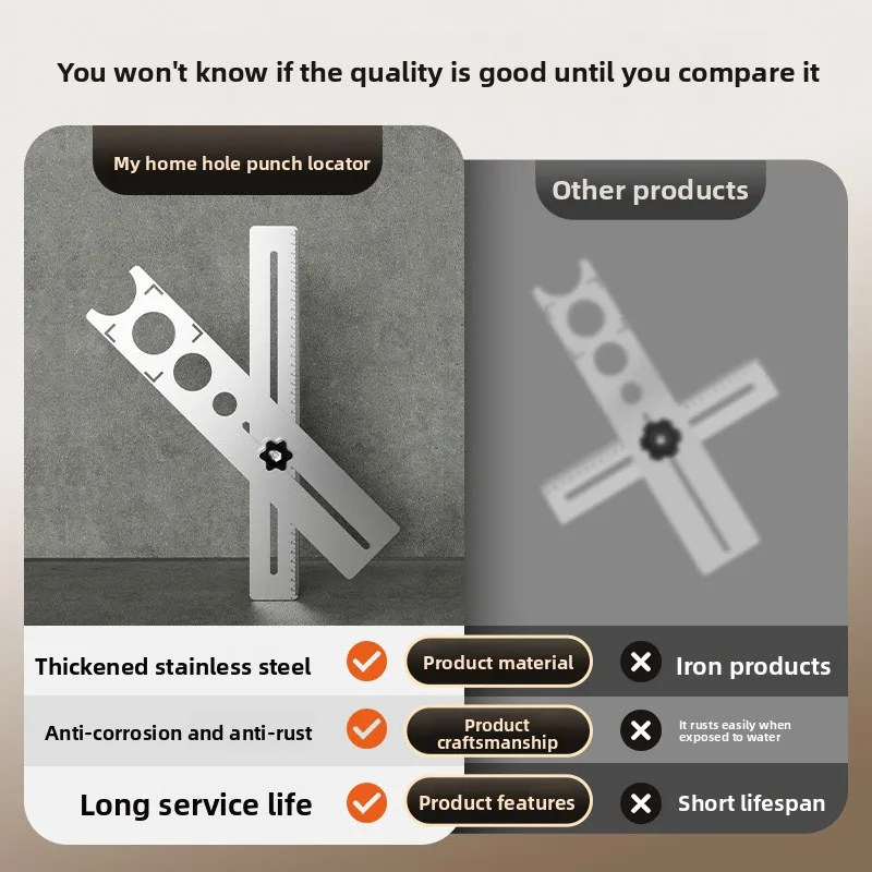 Adjustable Universal Tile Hole Positioner Stainless Steel Multifunctional Masonry Tile Installation Auxiliary