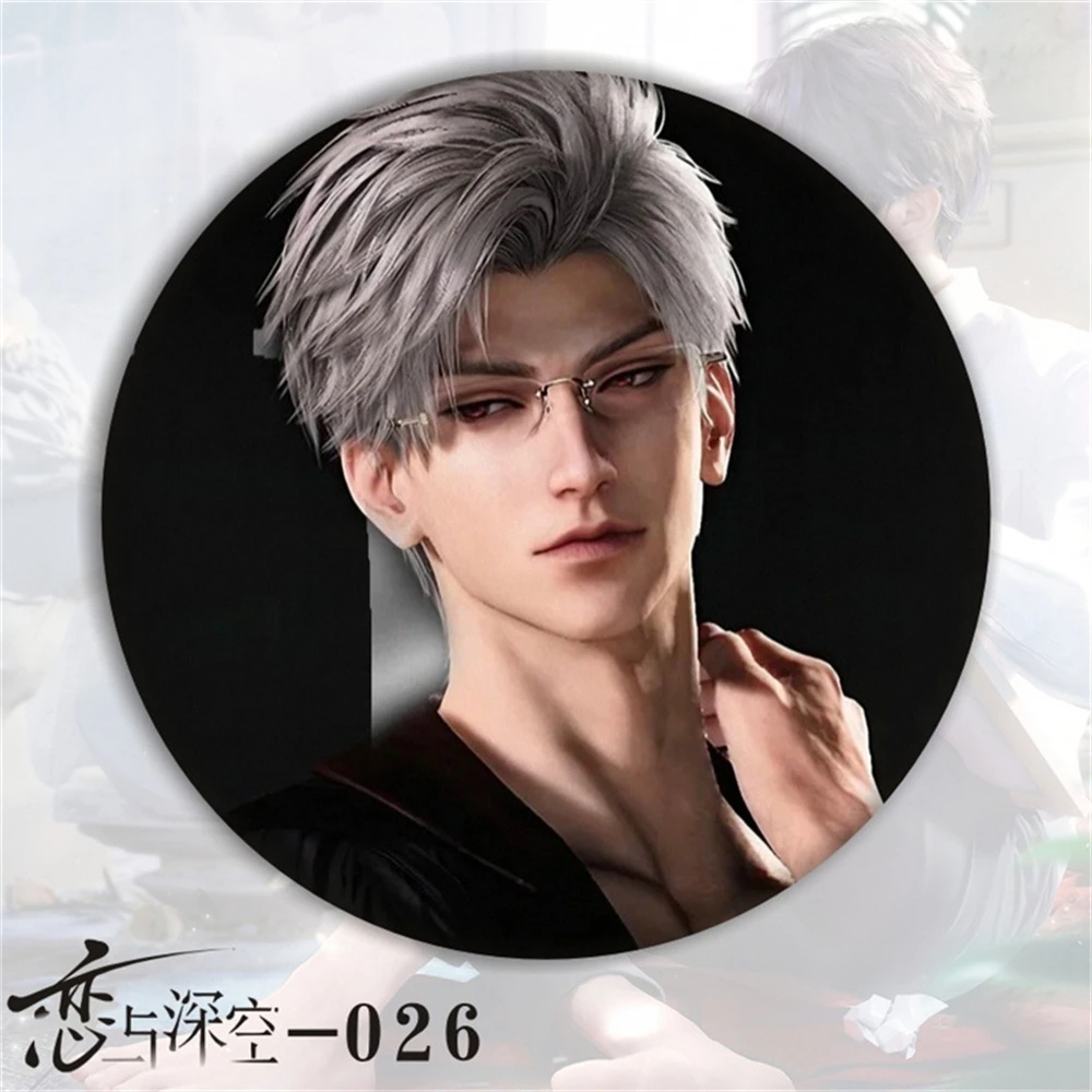 58mm Anime Love and Deepspace Sylus Cosplay COSTUME Badge Pin SPTE Tinplate Brooch﻿ Prop Gilf