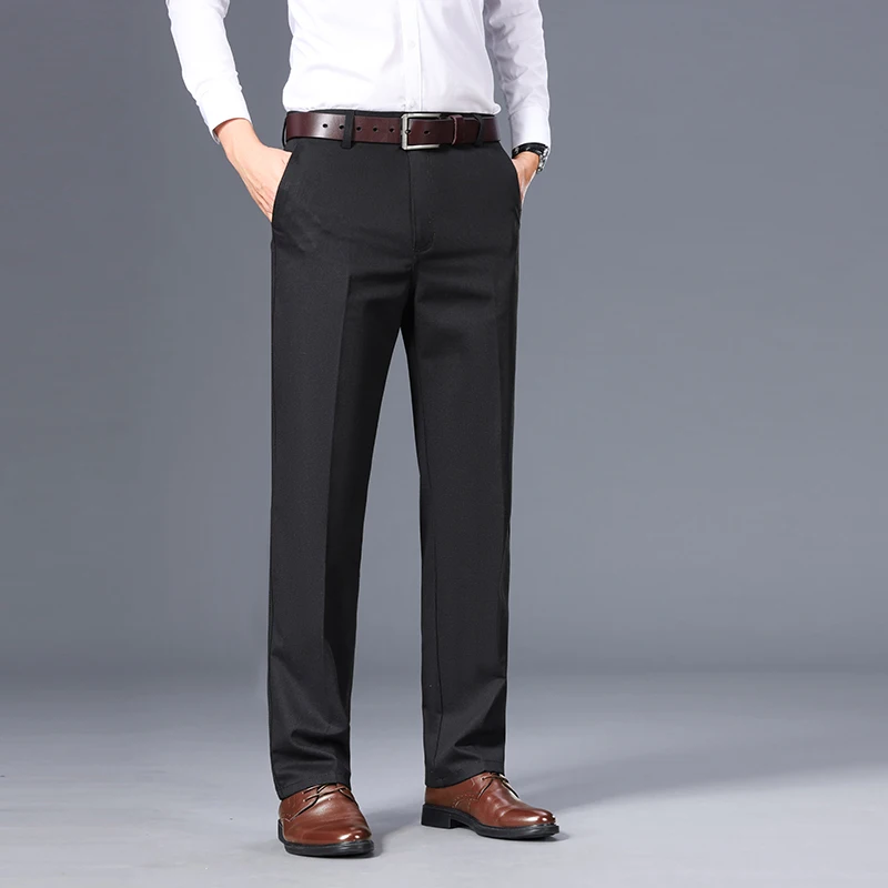 

Мужские деловые повседневные брюки, эластичные повседневные брюки, повседневные профессиональные формальные брюки, прямые брюки для костюма на весну и осень