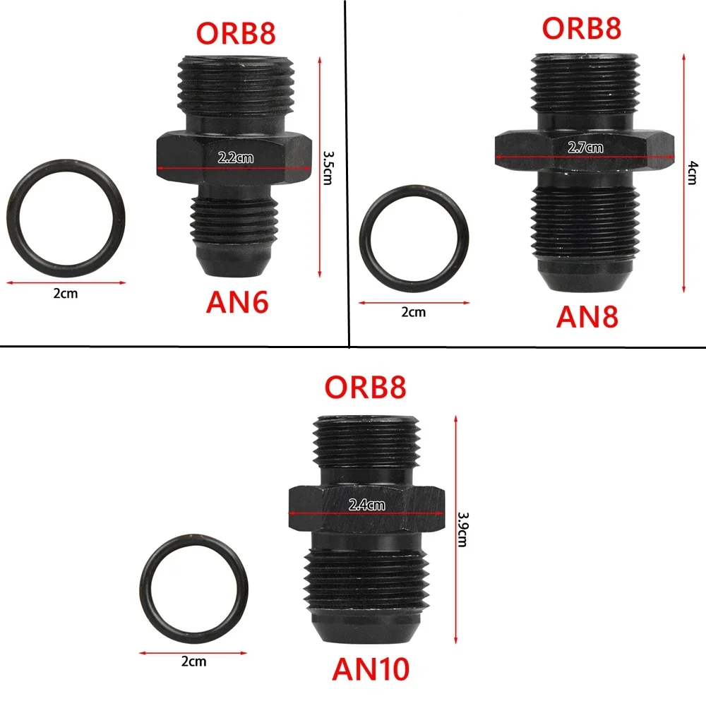 AN6 AN8 AN10 ORB Aluminum Male Flare Union Nitrous Oil Fuel Hose End Adapter Fitting Straight AN Male To AN Male Coupler