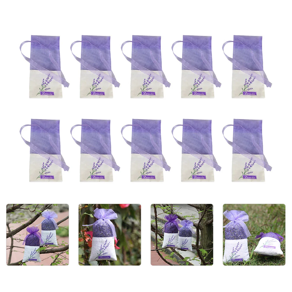 22 Pcs Smelly Lavender Sachet Bag Car Fresheners Home Fragrance Sachets Gift Purple Yarn Spliced ​​cotton Perfume