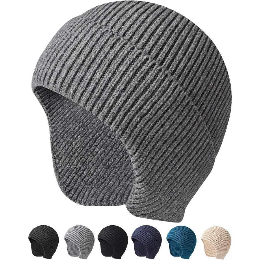 

Зимняя мужская и женская зимняя велосипедная шапка для бега с ушками, зимняя теплая вязаная шапка с черепом, ветрозащитная, морозостойкая