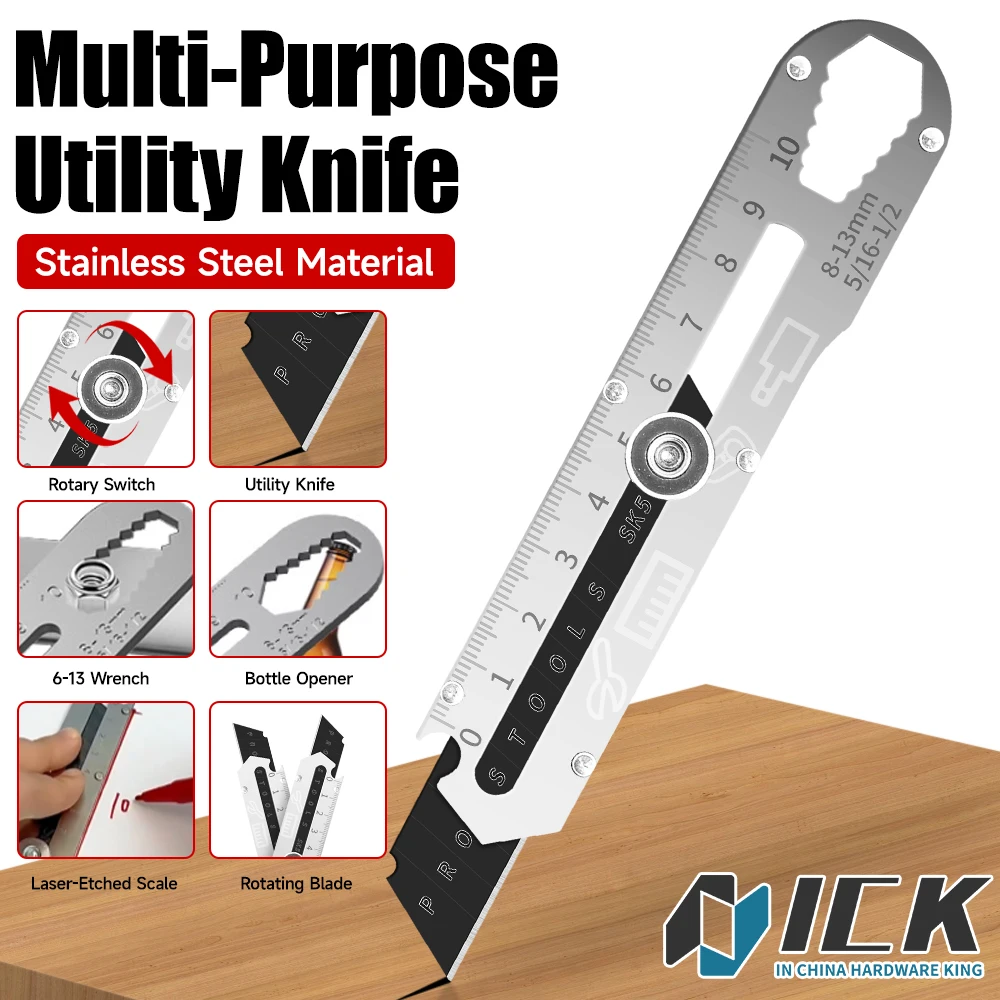 

Professional SK5 Blade Utility Knife - All-Metal Stainless Steel Handle for Precision Cutting & Crafting
