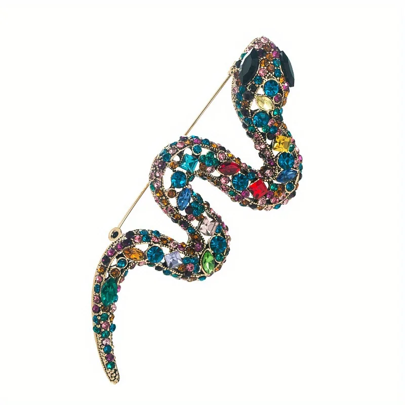 Classic Women Men Exquisite Luxury Crystal Rhinestone Snake Butterfly Pin Brooch Lady High-end Gorgeous Boutique Badges Corsage