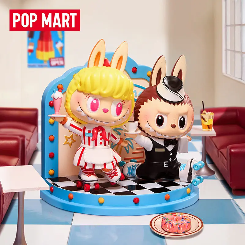 

Новые оригинальные фигурки POPMART THE MONSTERS из серии «Ретро-ресторан быстрого питания», коллекционные фигурки Labubu, украшения для комнаты, подарки для детей