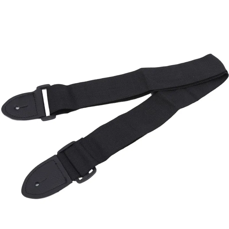 Guitar Strap Leather Head Adjustable Shoulder Strap For Classical Guitar Electric Bass Ukulele Accessories Black Guitar Strap