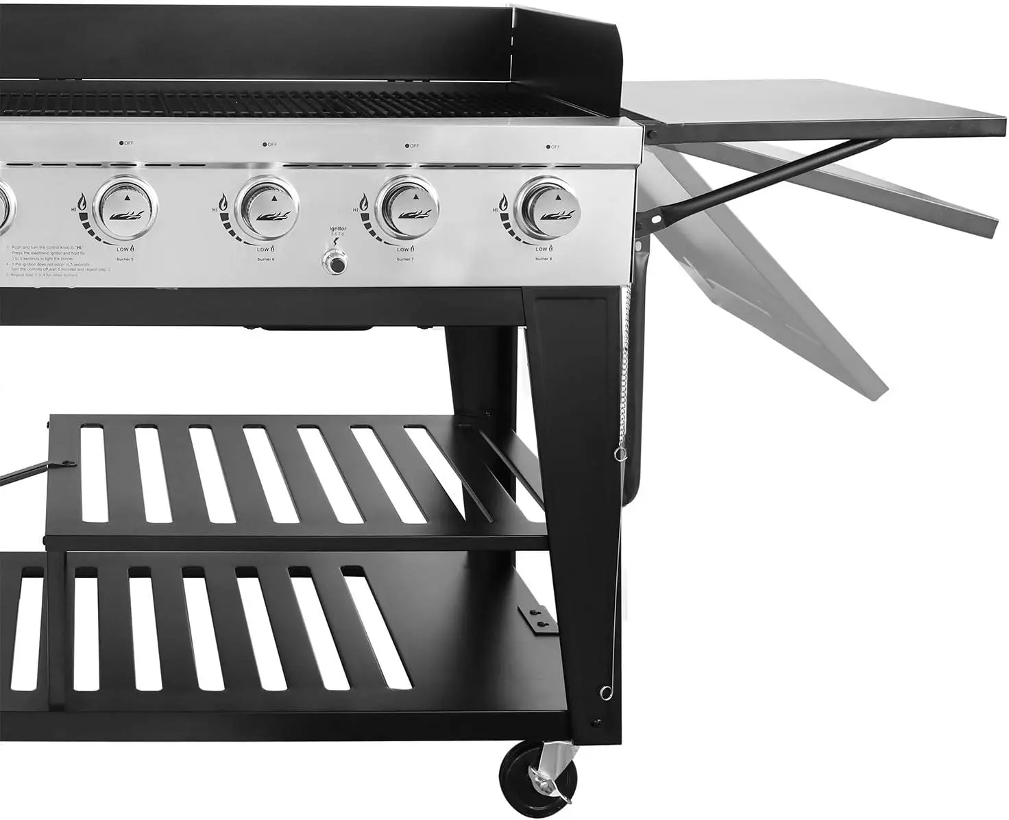 

104,000 BTU Liquid Propane Grill, Independently Controlled Dual Systems, Outdoor Party or Backyard BBQ, Black