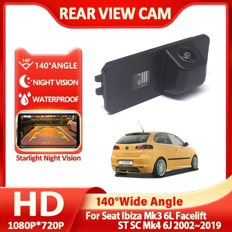 Car Rear View Camera Reversing Backup Parking Waterproof Camera  For Seat Ibiza Mk3 6L Facelift ST SC Mk4 6J 2002~2017 2018 2019