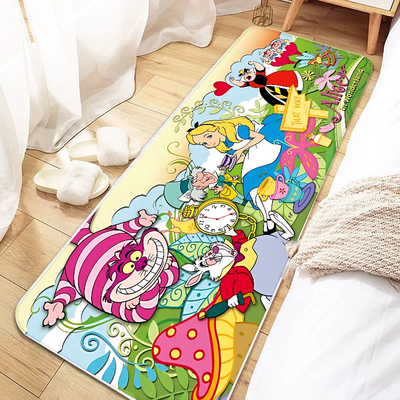 Disney Alice in Wonderland Pattern Door Mat Entrance Non-slip Doormat Washable Kitchen Carpet Living Room Hallway Rugs Bathroom