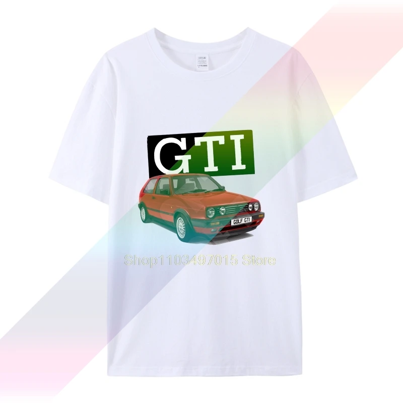 Mk2 Red Golf Gti Mens 100% cotton T Shirt Personalised number plate opt.