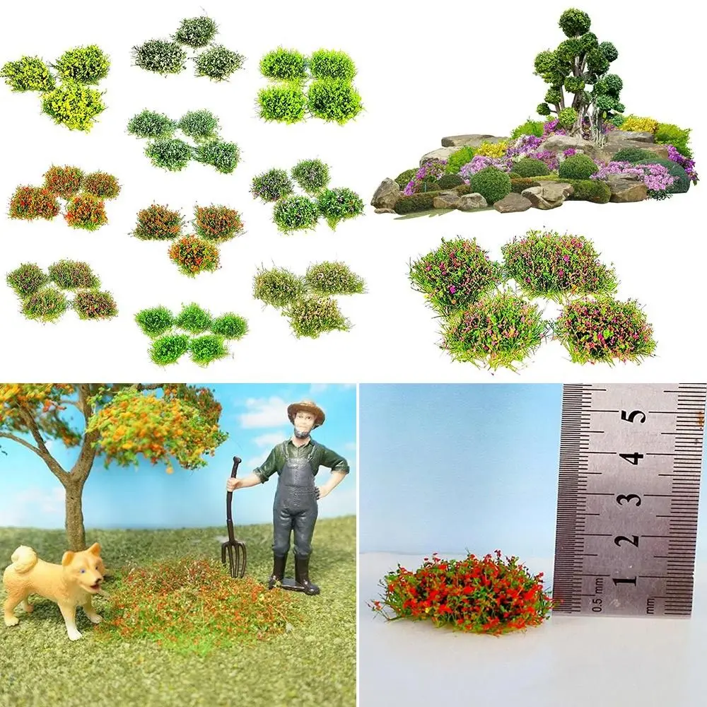 Beautiful Multicolour Grass Tuft Craft DIY Flower Cluster Static Fake Grassland Terrain