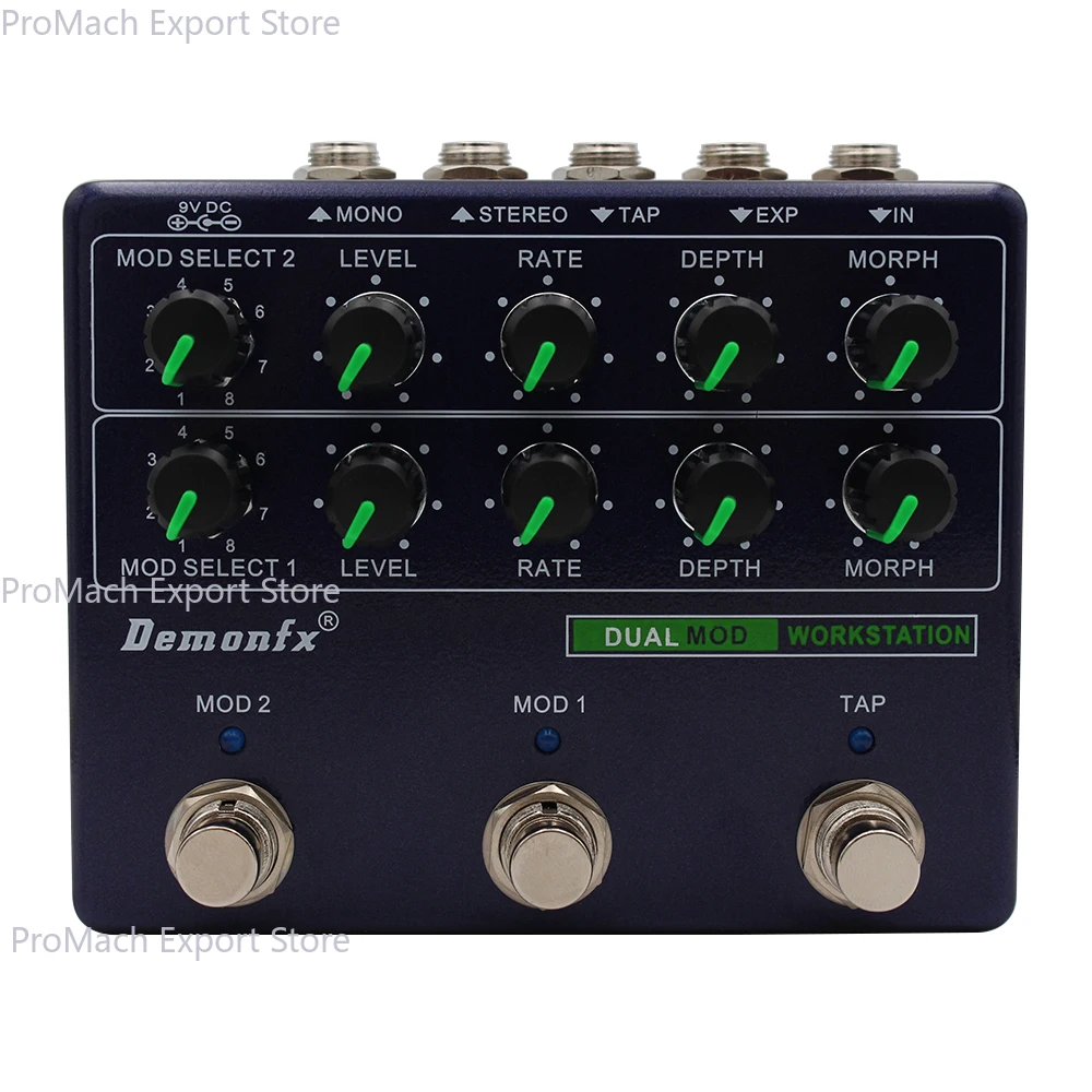 جديد Demonfx Dual MOD WORKSTATION دواسة تأثير الجيتار عالية الجودة اثنين من 8 نماذج