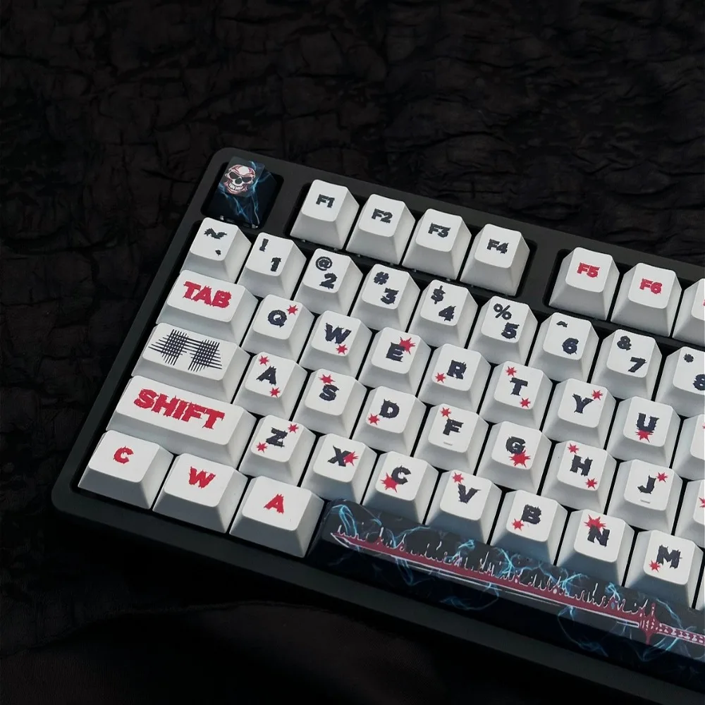 134 keys, cherry, hail of bullets PBT keycaps, suitable for gaming mechanical keyboard MX switch, hot sublimation